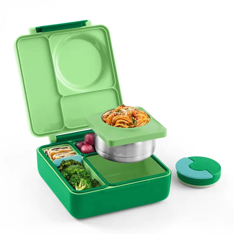 Omie Mini Sprinkle-Proof Insulated Refrigerable Lunch Box, suitable for daily use in the United States - a three-tier lightweight lunch box equipped with stainless steel inner trays, silicone utensils, and plastic utensils, durable and food-safe