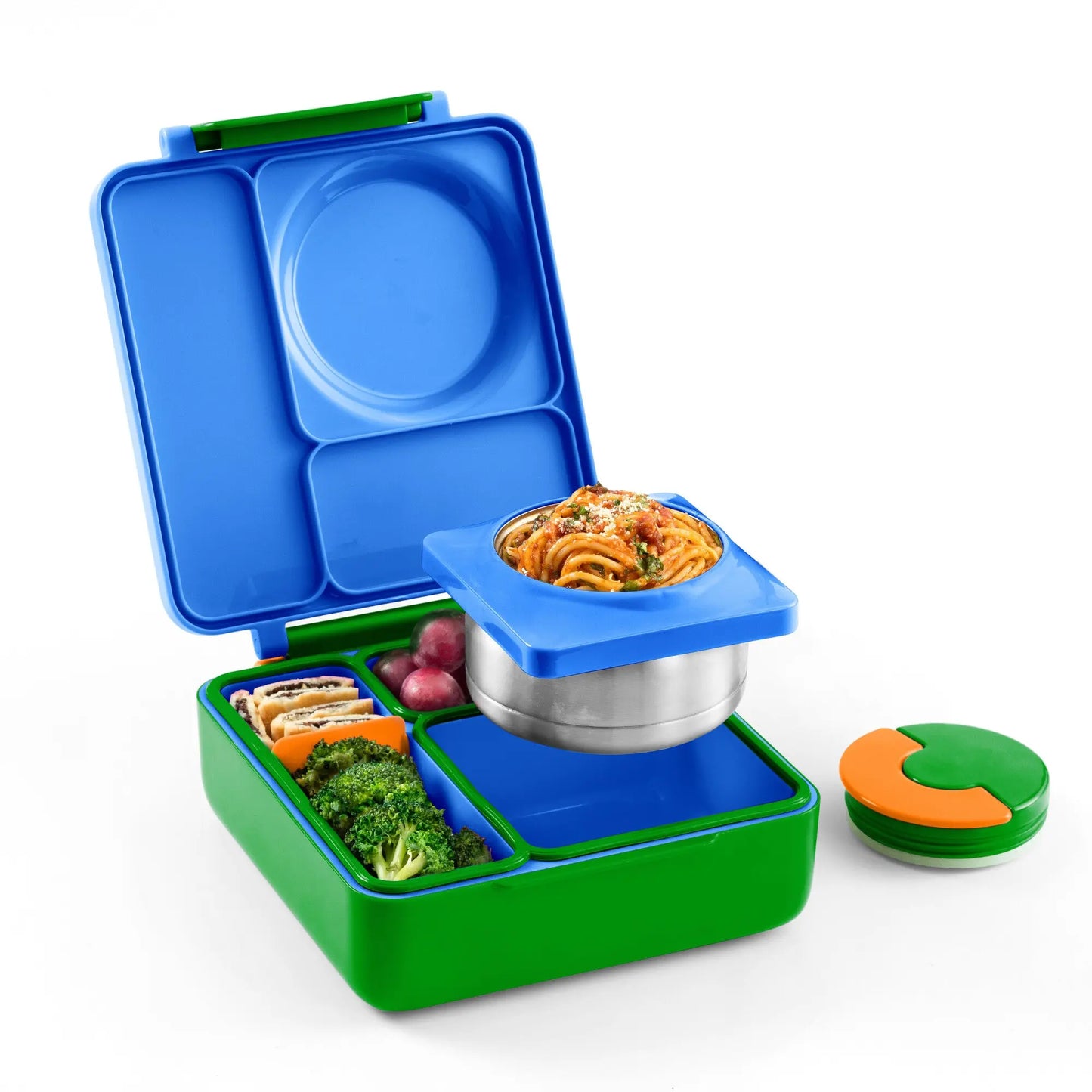 Omie Mini Sprinkle-Proof Insulated Refrigerable Lunch Box, suitable for daily use in the United States - a three-tier lightweight lunch box equipped with stainless steel inner trays, silicone utensils, and plastic utensils, durable and food-safe