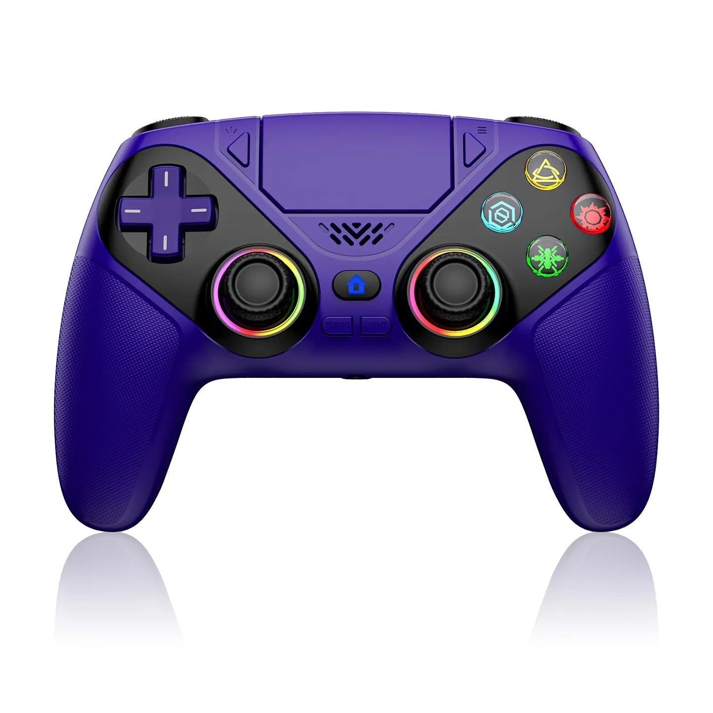 Premium Wireless Gaming Gamepad for PS5 Featuring Vibrant RGB Light Effects – Fully Compatible with PS5 System, Twin Shock Vibration, Motion Sensor Function, User-Programmable Controls & 1000mAh Fast Refueling Battery