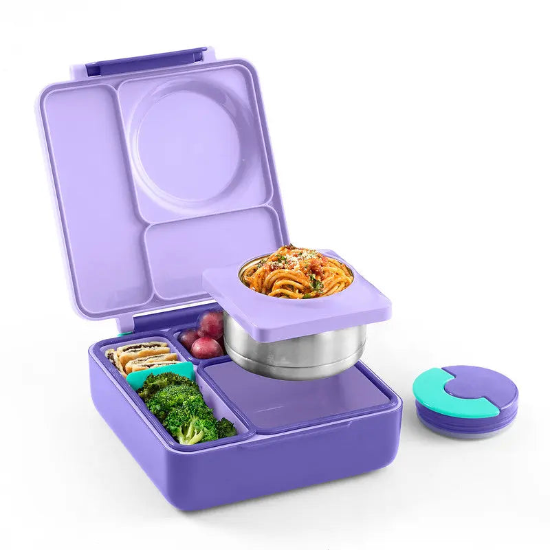 Omie Mini Sprinkle-Proof Insulated Refrigerable Lunch Box, suitable for daily use in the United States - a three-tier lightweight lunch box equipped with stainless steel inner trays, silicone utensils, and plastic utensils, durable and food-safe