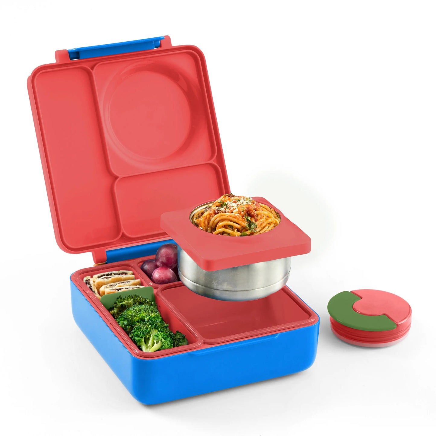 Omie Mini Sprinkle-Proof Insulated Refrigerable Lunch Box, suitable for daily use in the United States - a three-tier lightweight lunch box equipped with stainless steel inner trays, silicone utensils, and plastic utensils, durable and food-safe