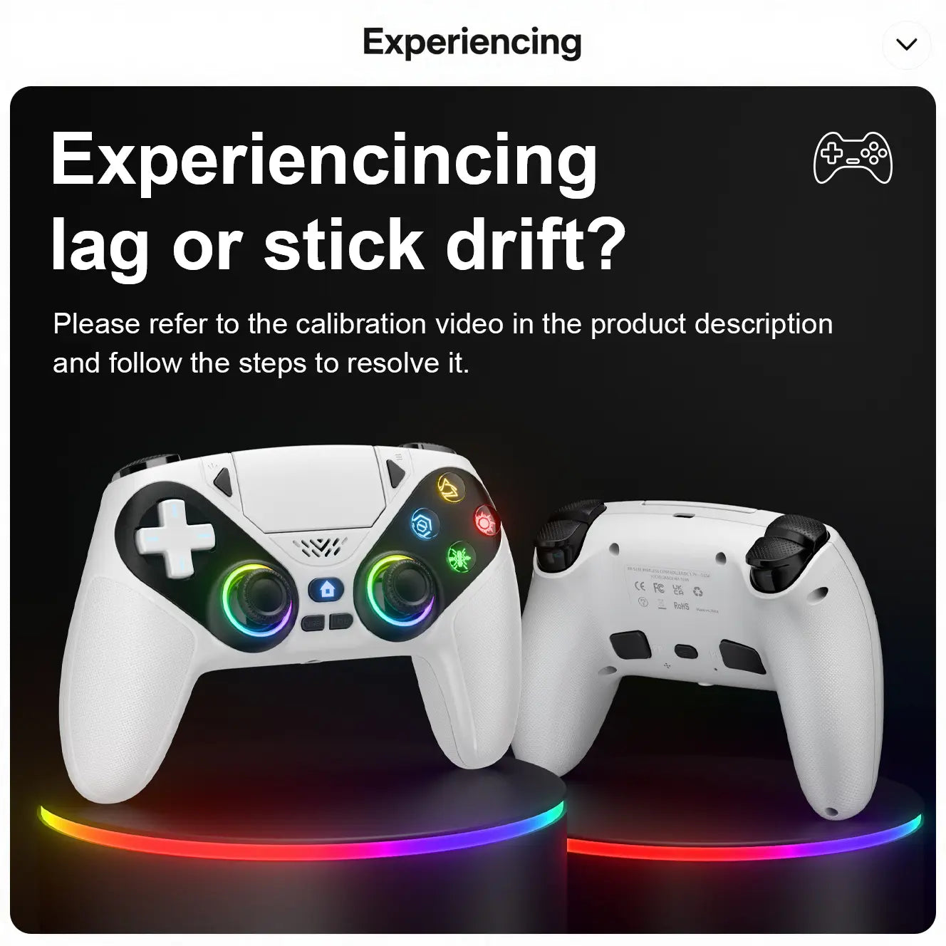 Premium Wireless Gaming Gamepad for PS5 Featuring Vibrant RGB Light Effects – Fully Compatible with PS5 System, Twin Shock Vibration, Motion Sensor Function, User-Programmable Controls & 1000mAh Fast Refueling Battery